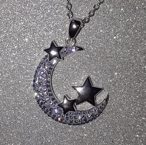 Crystal Moon and Stars Necklace